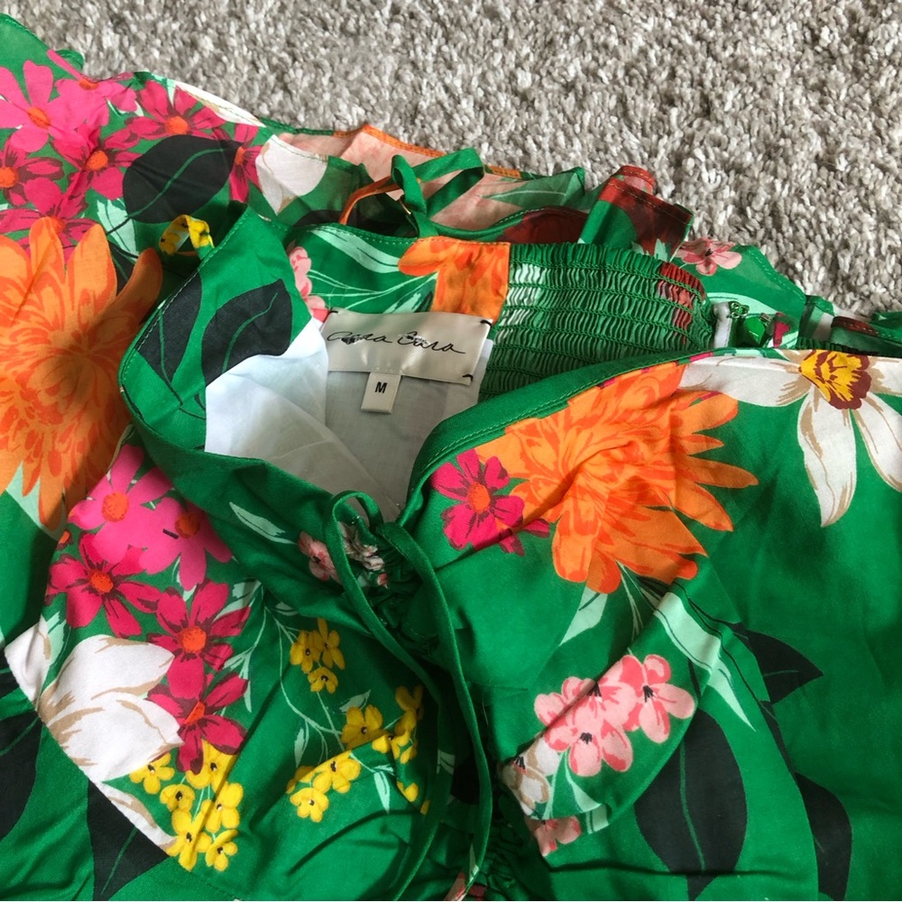 Cara Cara Maidstone Dress -  Punch Floral Green - Picture 6 of 12